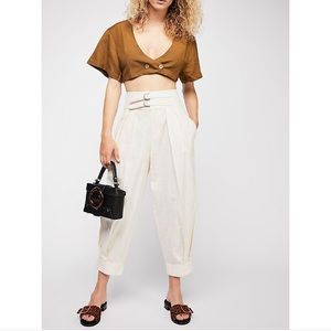 Free People Double Buckle Trousers